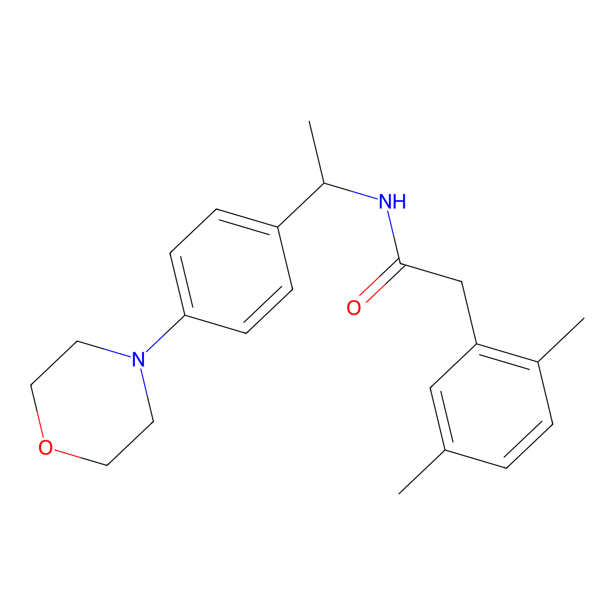 2-(2,5-dimethylphenyl)-N-{1-[4-(morpholin-4-yl)phenyl]ethyl}acetamide molecular structure, CAS 1360294-68-3