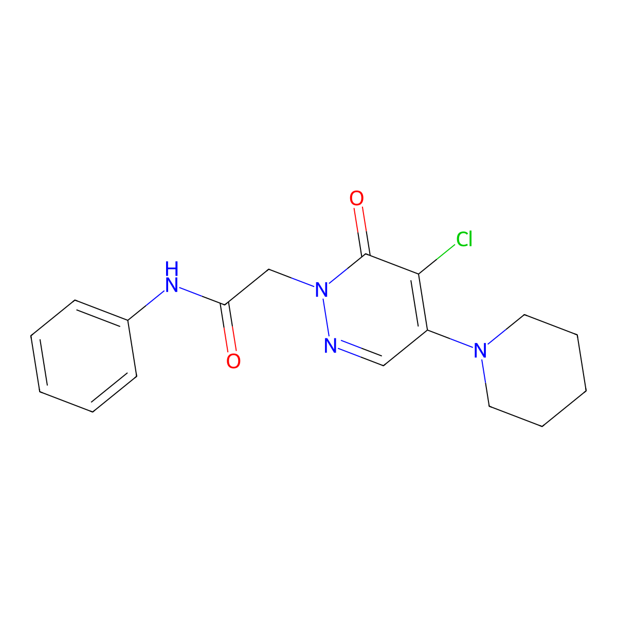 2-(5-chloro-6-oxo-4-(piperidin-1-yl)pyridazin-1(6H)-yl)-N-phenylacetamide molecular structure, CAS 1360294-86-5