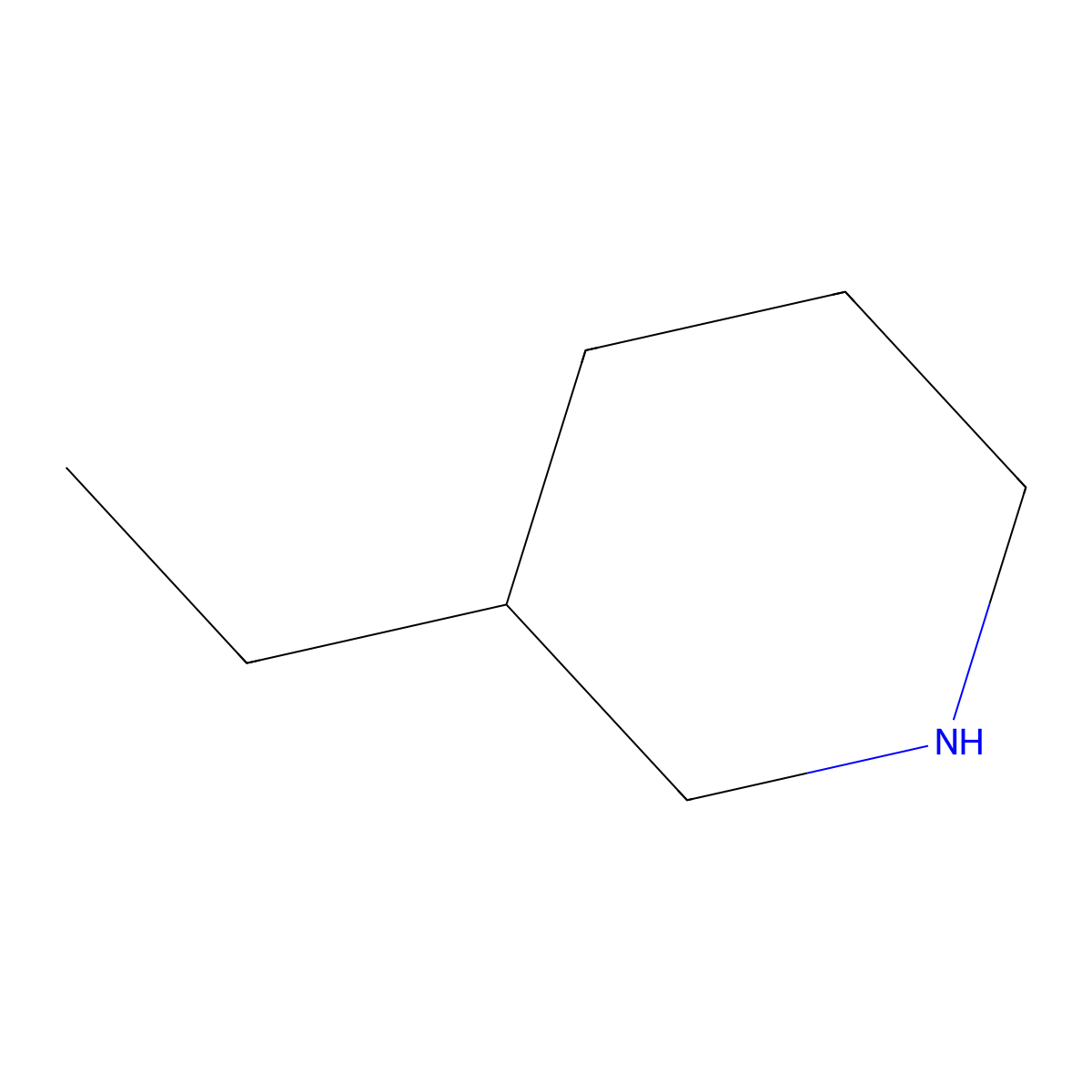 3-Ethylpiperidine molecular structure, CAS 13603-10-6