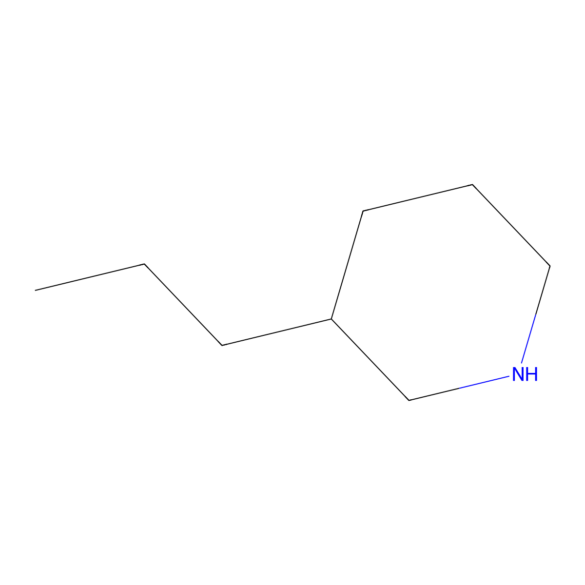 3-Propylpiperidine molecular structure, CAS 13603-14-0