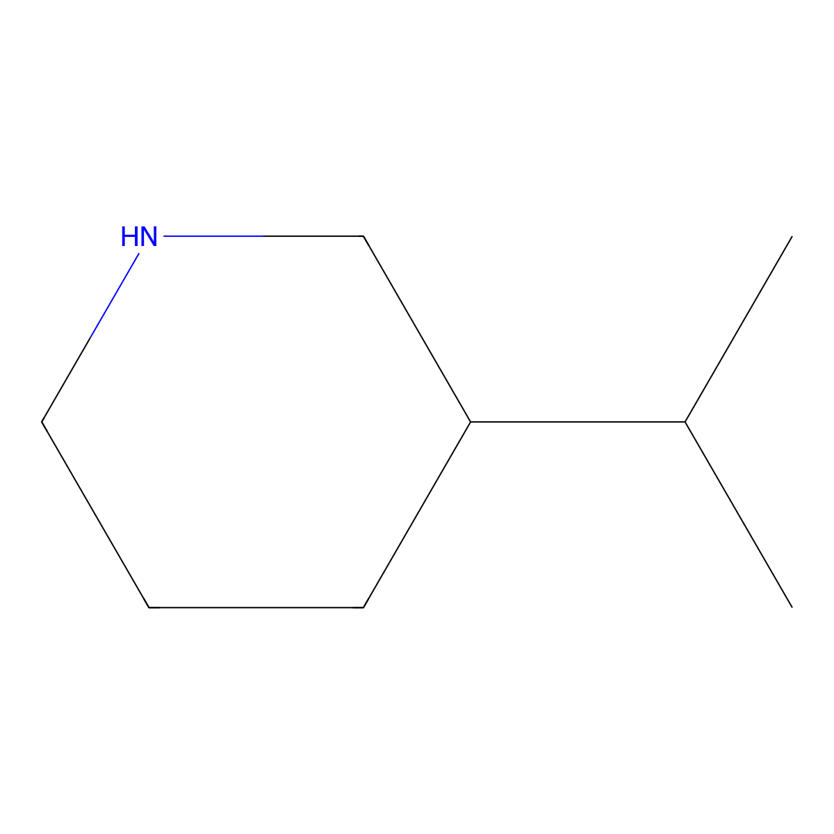 3-(Propan-2-yl)piperidine molecular structure, CAS 13603-18-4