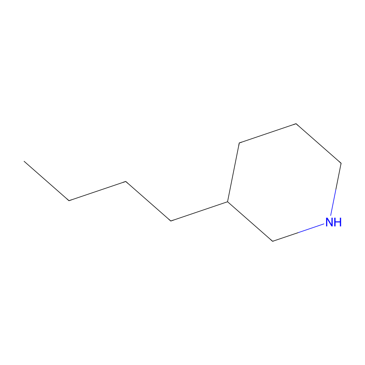 3-Butylpiperidine molecular structure, CAS 13603-21-9