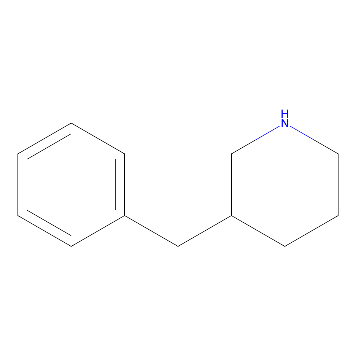 3-Benzylpiperidine molecular structure, CAS 13603-25-3