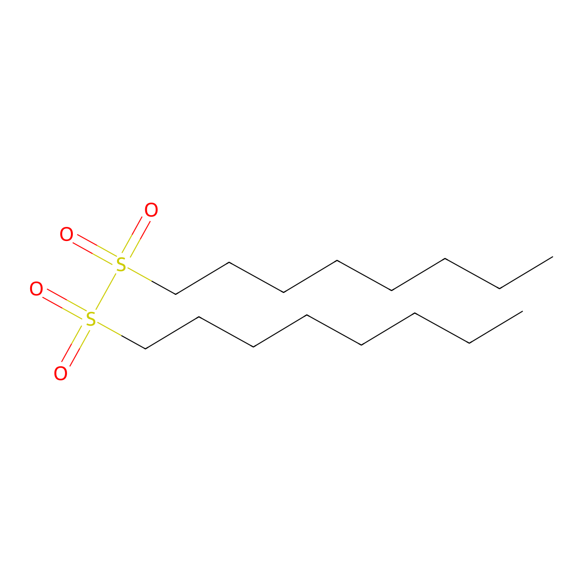 Disulfone, dioctyl molecular structure, CAS 13603-70-8