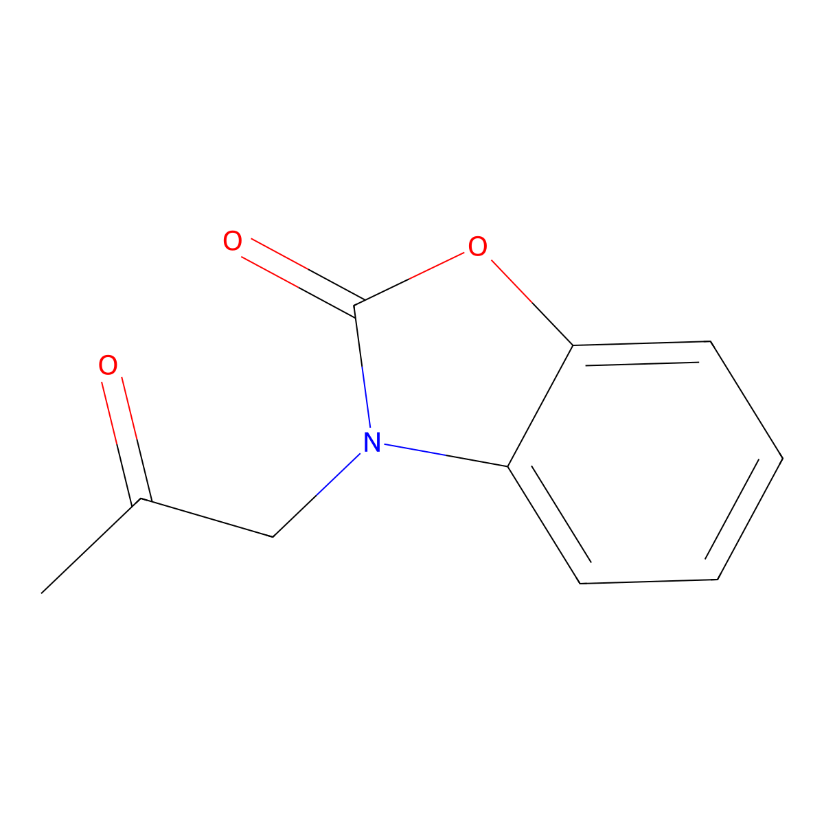 3-(2-Oxopropyl)-2(3H)-benzoxazolone molecular structure, CAS 13603-94-6