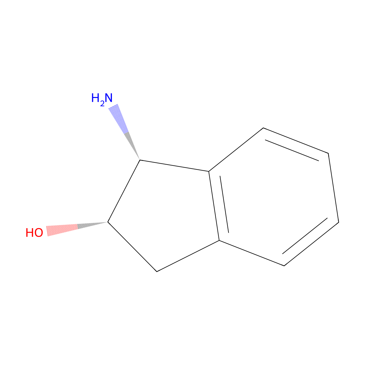 (1R,2S)-1-Amino-2,3-dihydro-1H-inden-2-ol , (1R,2S)-1-Amino-2-indanol molecular structure, CAS 136030-00-7