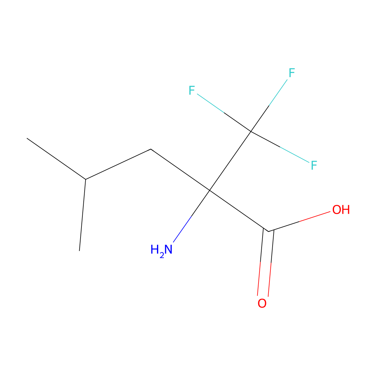 2-amino-4-methyl-2-(trifluoromethyl)pentanoic Acid molecular structure, CAS 136030-50-7