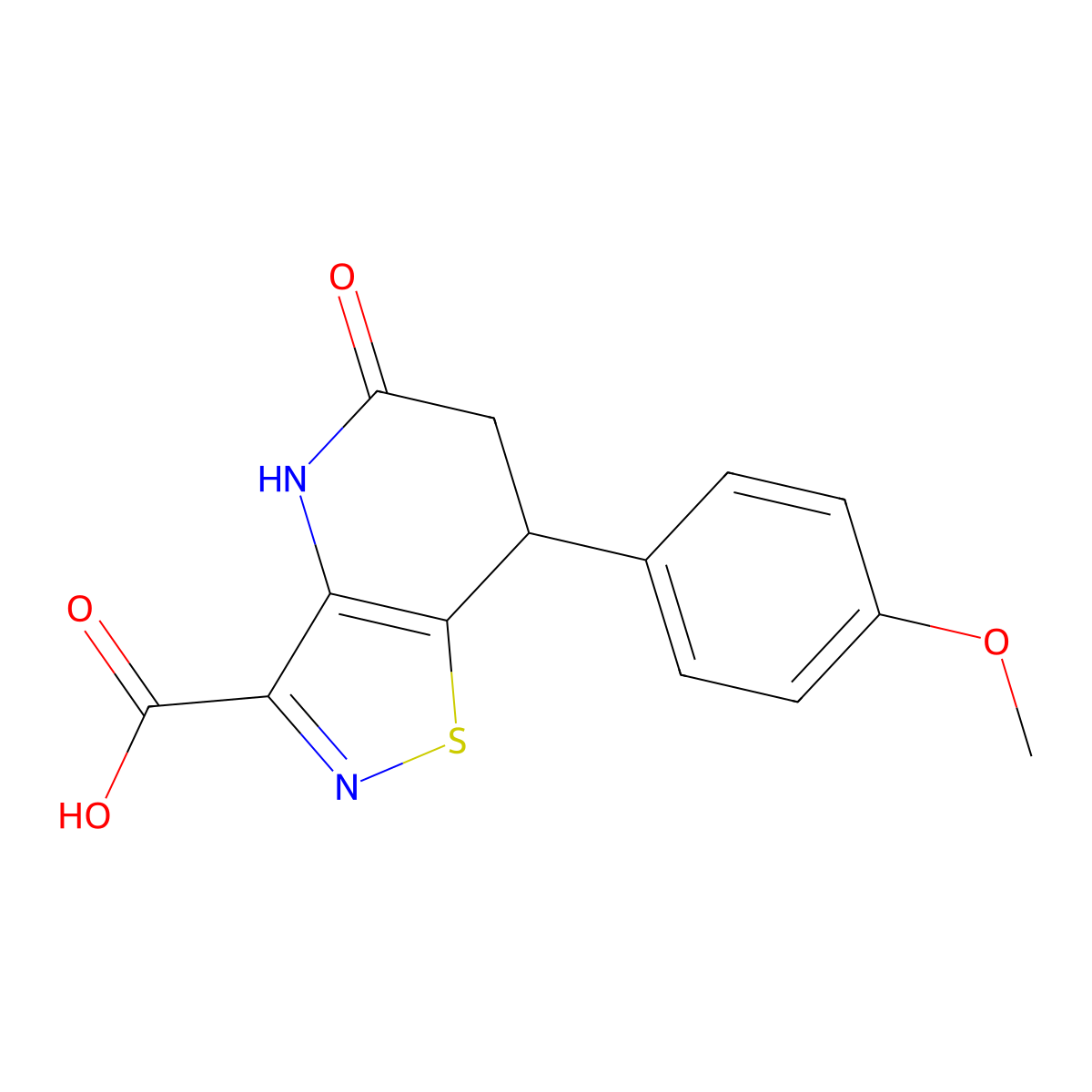 5-Hydroxy-7-(4-methoxyphenyl)-6,7-dihydro[1,2]thiazolo[4,5-b]pyridine-3-carboxylic acid molecular structure, CAS 1360303-91-8