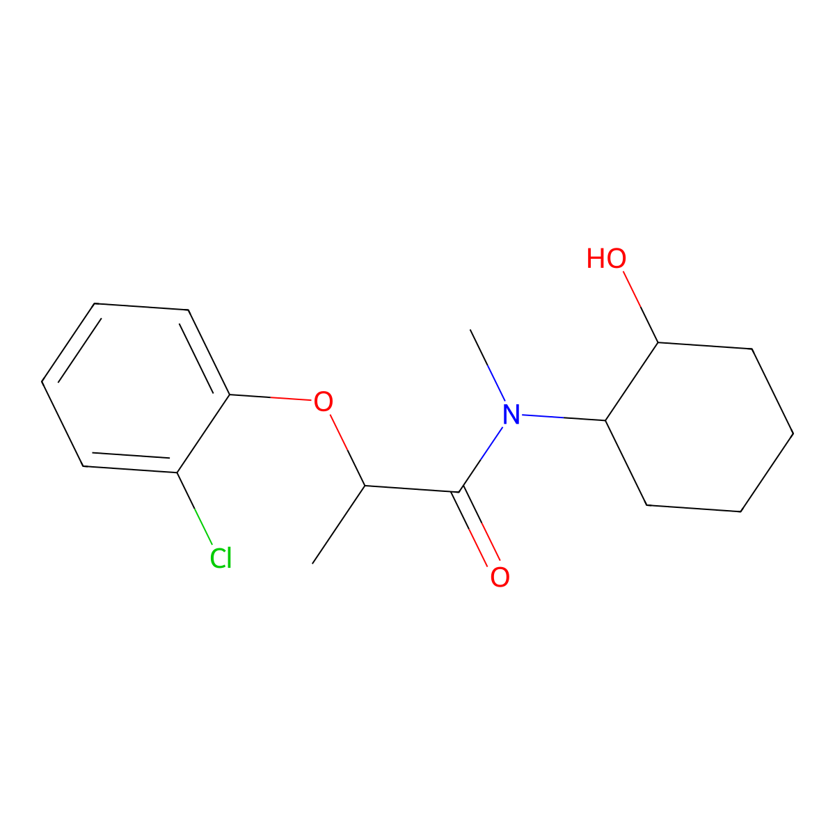 2-(2-chlorophenoxy)-N-(2-hydroxycyclohexyl)-N-methylpropanamide molecular structure, CAS 1360307-81-8