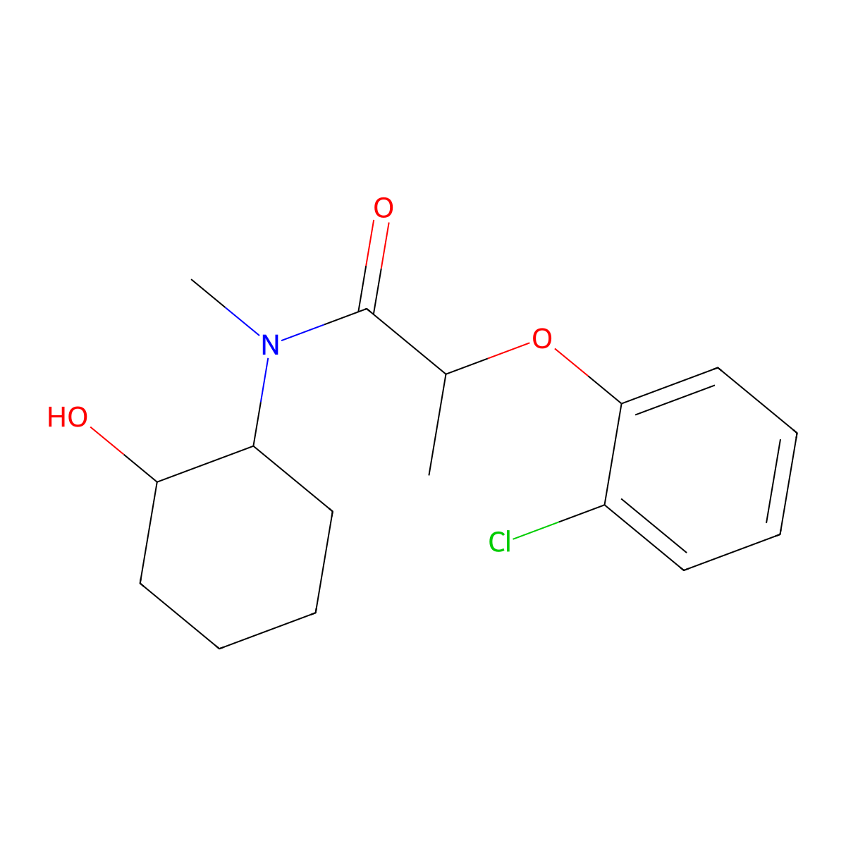 2-(2-chlorophenoxy)-N-(2-hydroxycyclohexyl)-N-methylpropanamide molecular structure, CAS 1360307-81-8