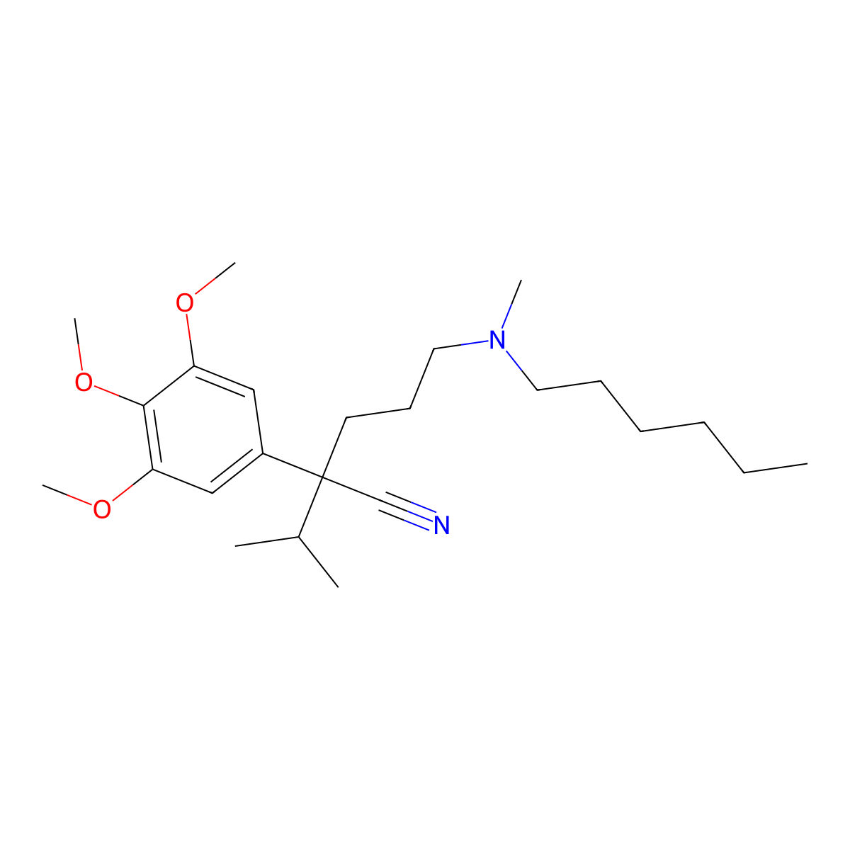 Nexopamil molecular structure, CAS 136033-49-3