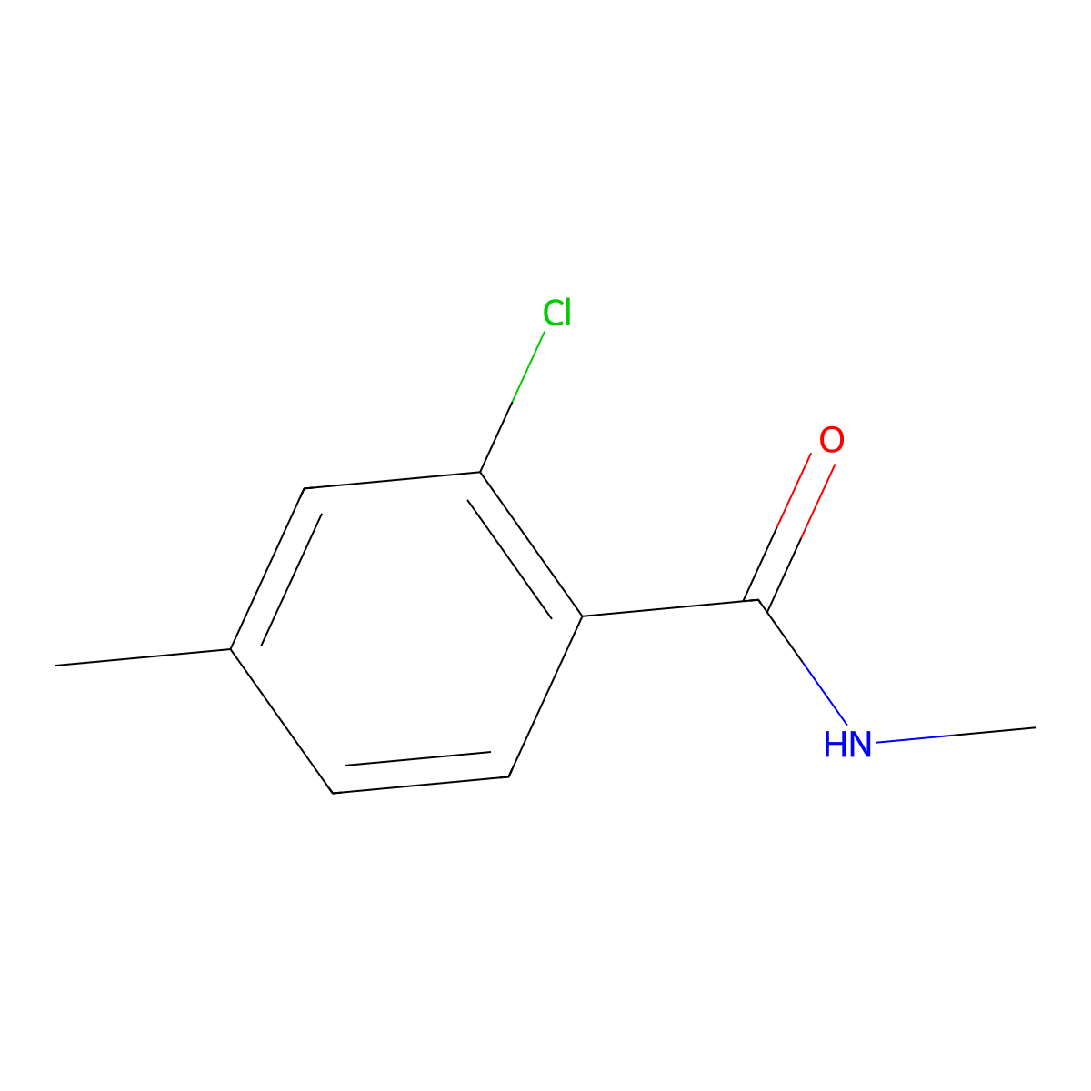 2-chloro-N,4-dimethylbenzamide molecular structure, CAS 1360355-01-6