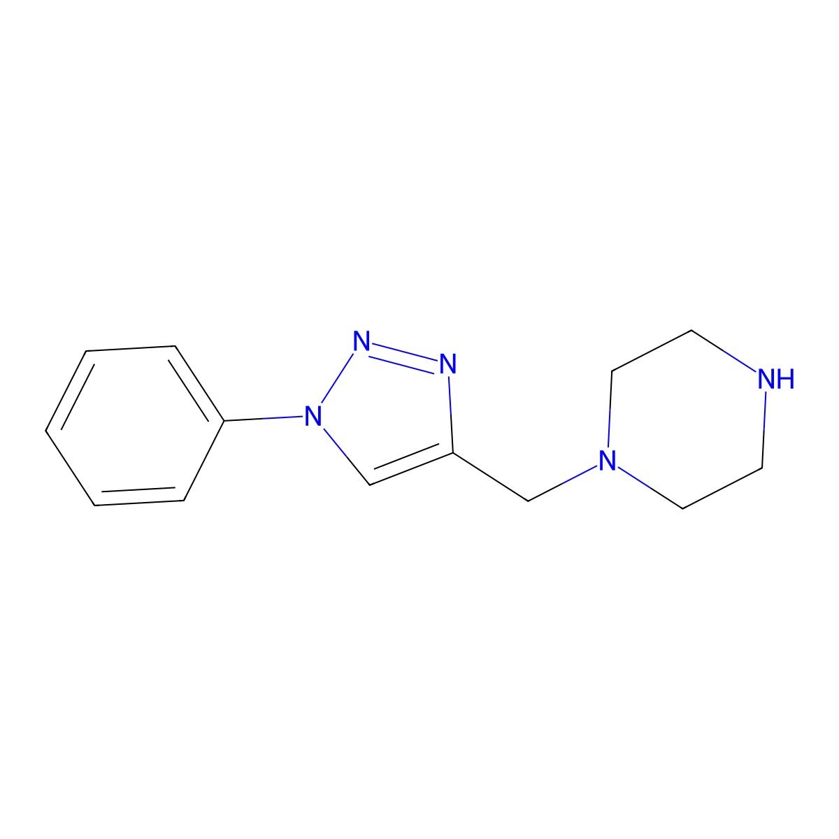 1-[(1-phenyl-1H-1,2,3-triazol-4-yl)methyl]piperazine molecular structure, CAS 1360362-10-2