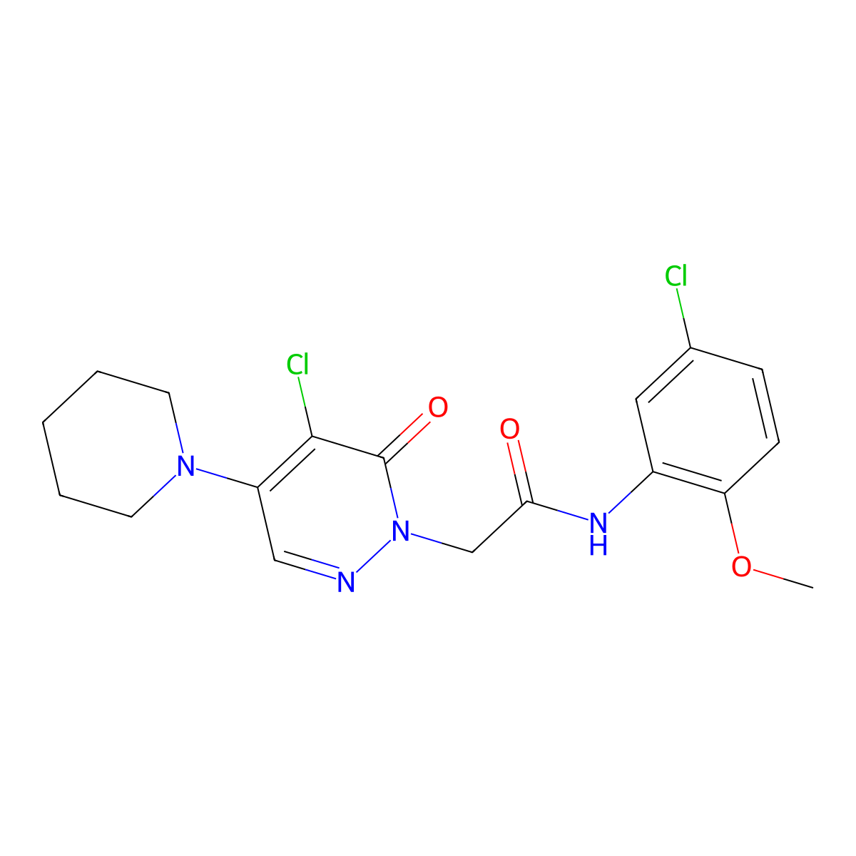 N-(5-chloro-2-methoxyphenyl)-2-(5-chloro-6-oxo-4-(piperidin-1-yl)pyridazin-1(6H)-yl)acetamide molecular structure, CAS 1360362-42-0