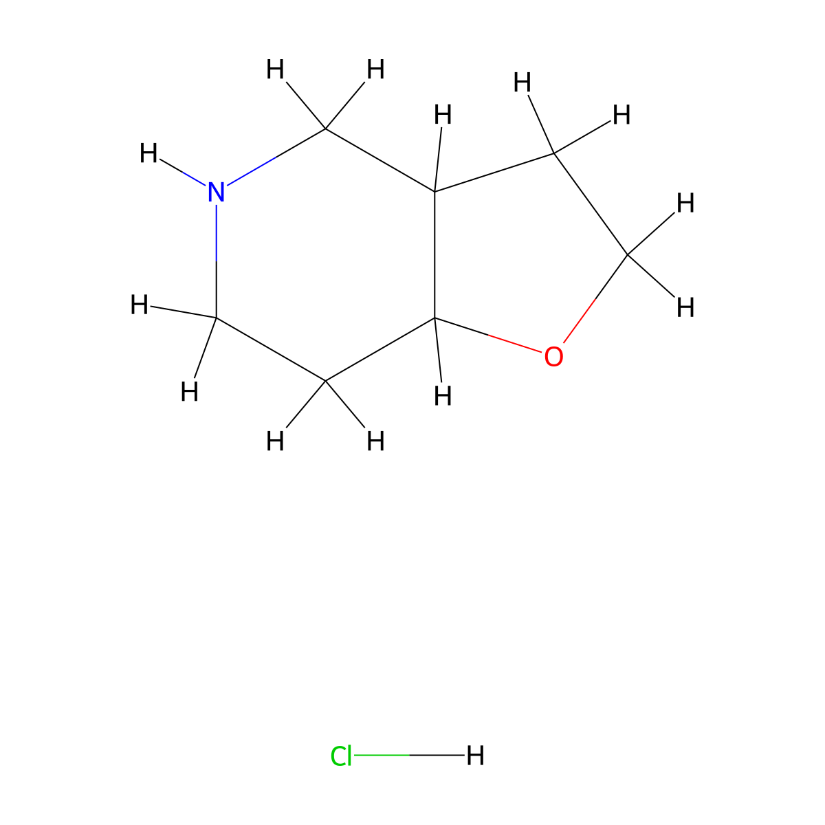 Octahydrofuro[3,2-c]pyridine hydrochloride molecular structure, CAS 1360363-68-3