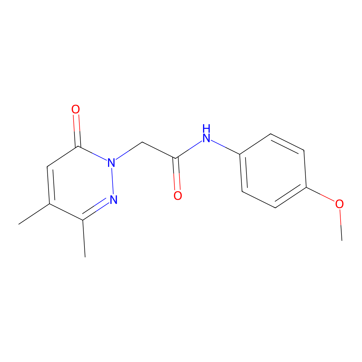 2-(3,4-dimethyl-6-oxopyridazin-1(6H)-yl)-N-(4-methoxyphenyl)acetamide molecular structure, CAS 1360363-85-4