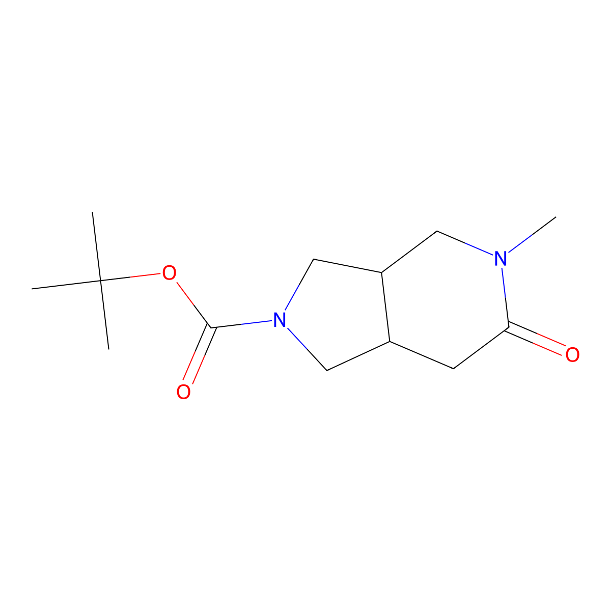 tert-Butyl 5-methyl-6-oxohexahydro-1H-pyrrolo[3,4-c]pyridine-2(3H)-carboxylate molecular structure, CAS 1360363-93-4
