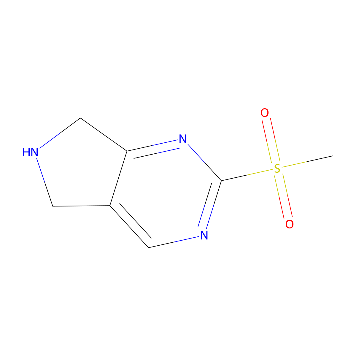 2-(Methylsulfonyl)-6,7-dihydro-5H-pyrrolo[3,4-d]pyrimidine molecular structure, CAS 1360364-70-0