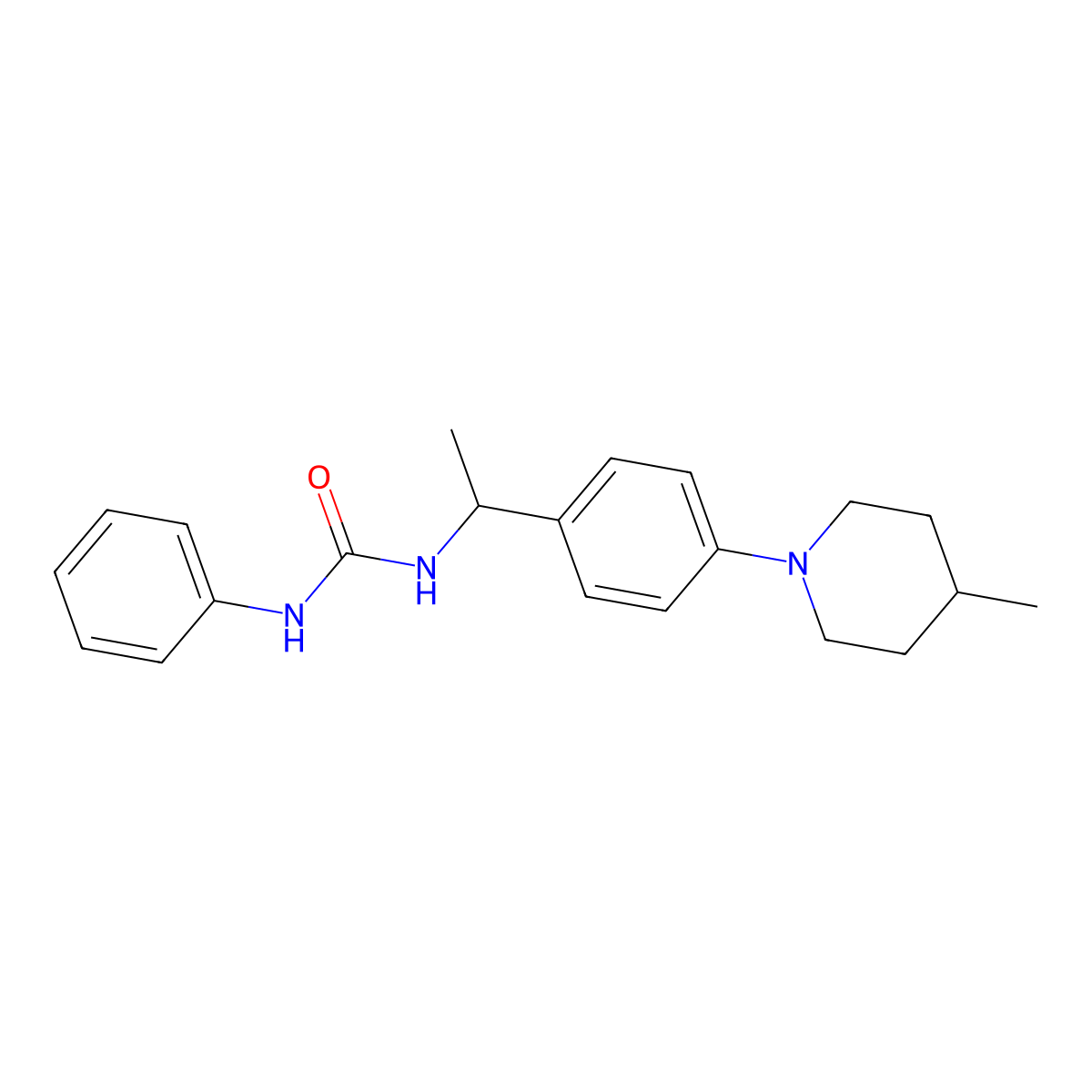 1-{1-[4-(4-Methylpiperidin-1-yl)phenyl]ethyl}-3-phenylurea molecular structure, CAS 1360370-00-8