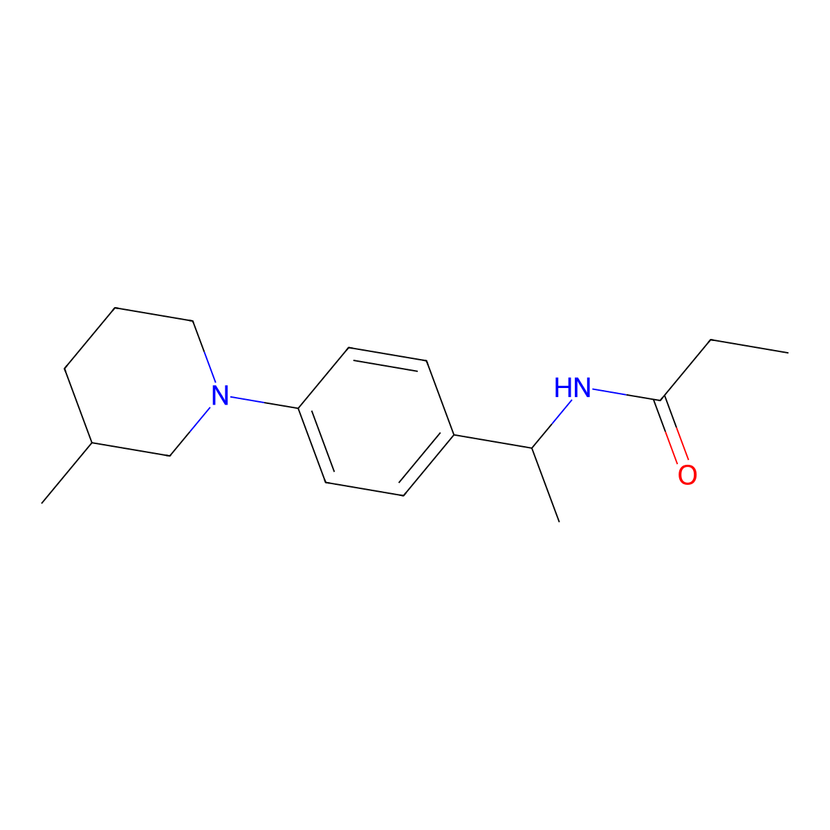 N-{1-[4-(3-methylpiperidin-1-yl)phenyl]ethyl}propanamide molecular structure, CAS 1360370-53-1