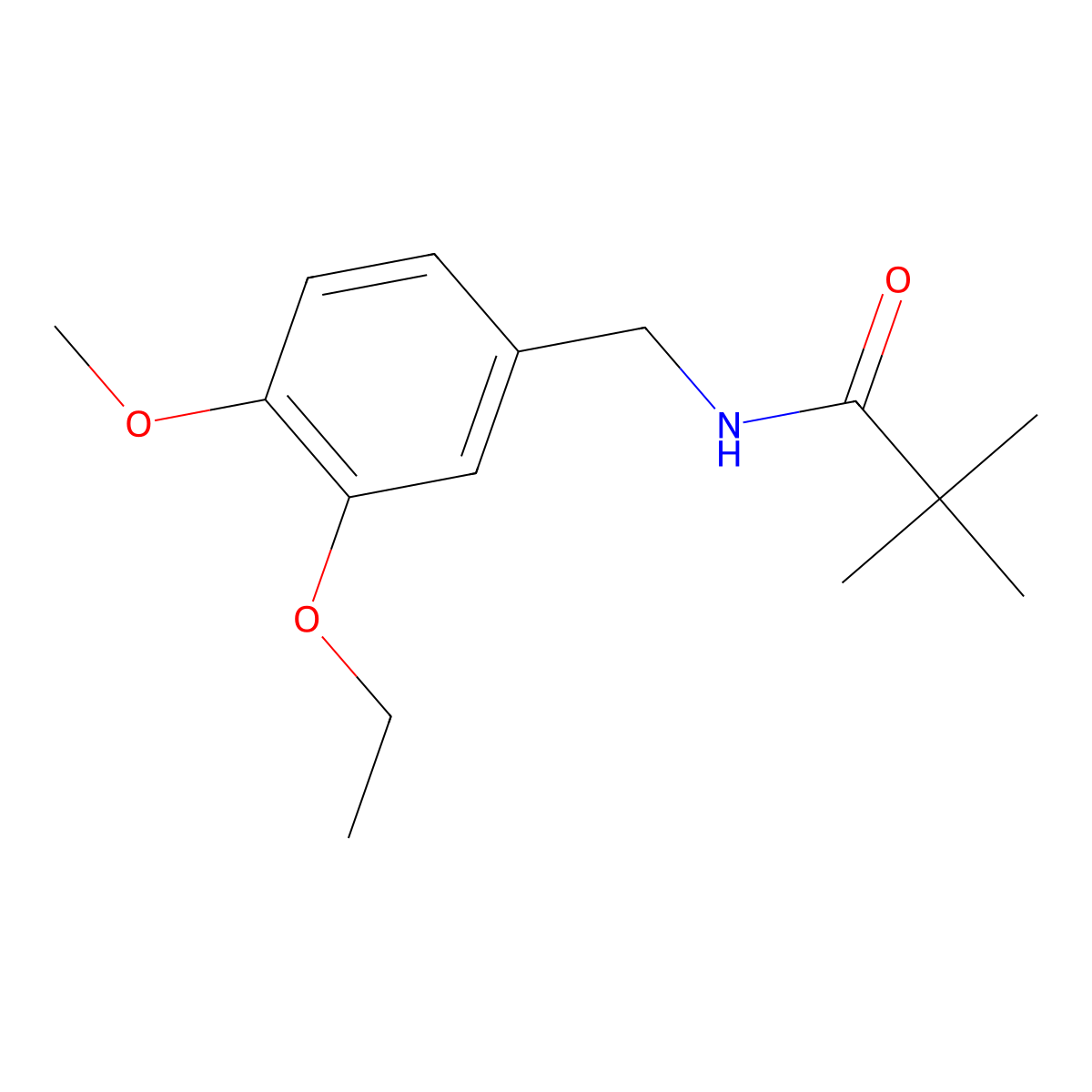 N-(3-ethoxy-4-methoxybenzyl)-2,2-dimethylpropanamide molecular structure, CAS 1360373-19-8
