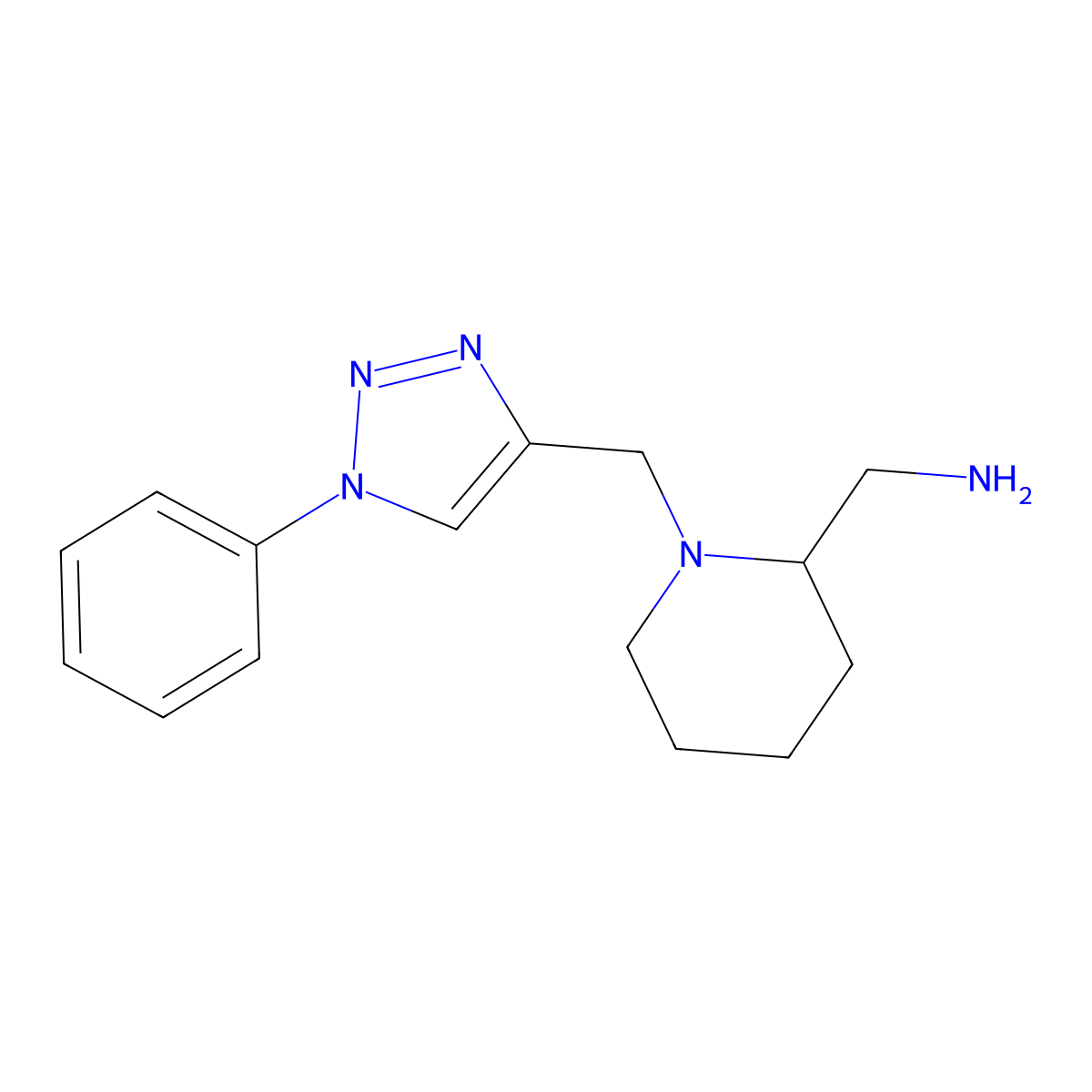 ({1-[(1-phenyl-1H-1,2,3-triazol-4-yl)methyl]-2-piperidinyl}methyl)amine dihydrochloride molecular structure, CAS 1360374-53-3