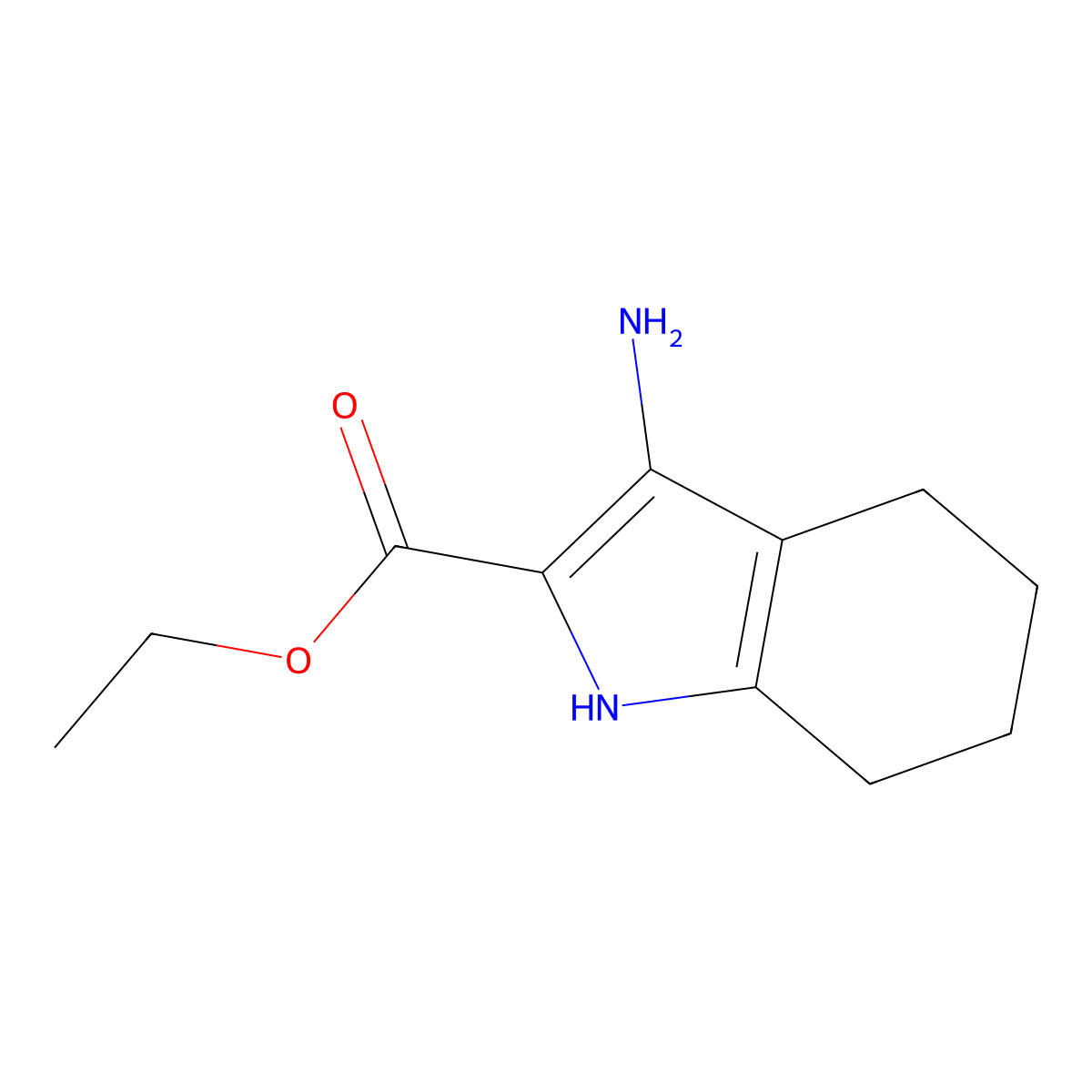 ethyl 3-amino-4,5,6,7-tetrahydro-1H-indole-2-carboxylate molecular structure, CAS 136038-14-7