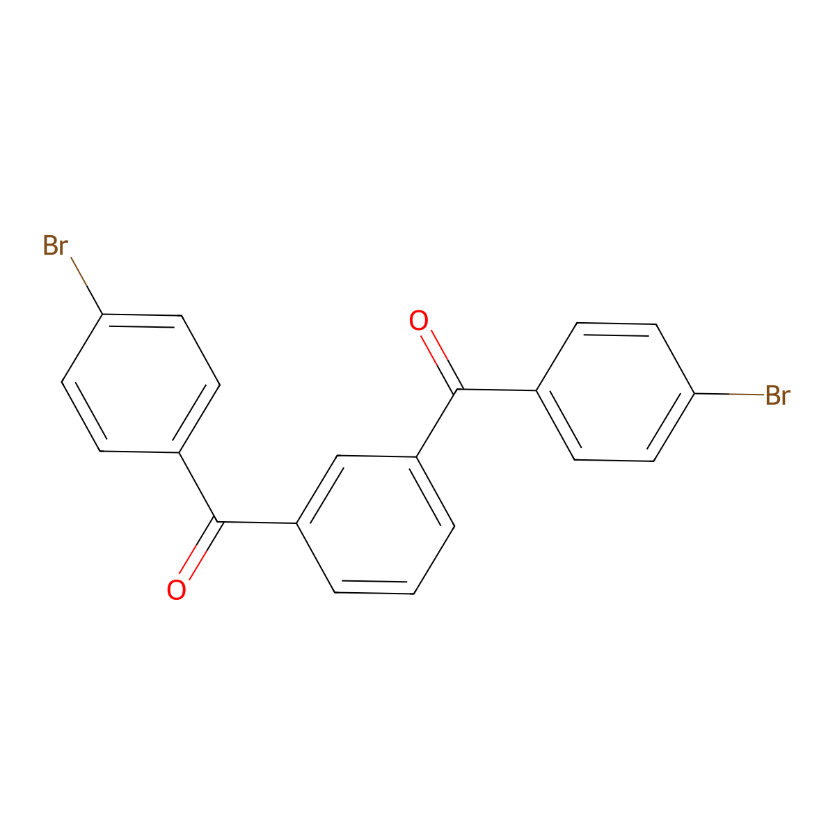 1,3-Phenylenebis((4-bromophenyl)methanone) molecular structure, CAS 136039-69-5