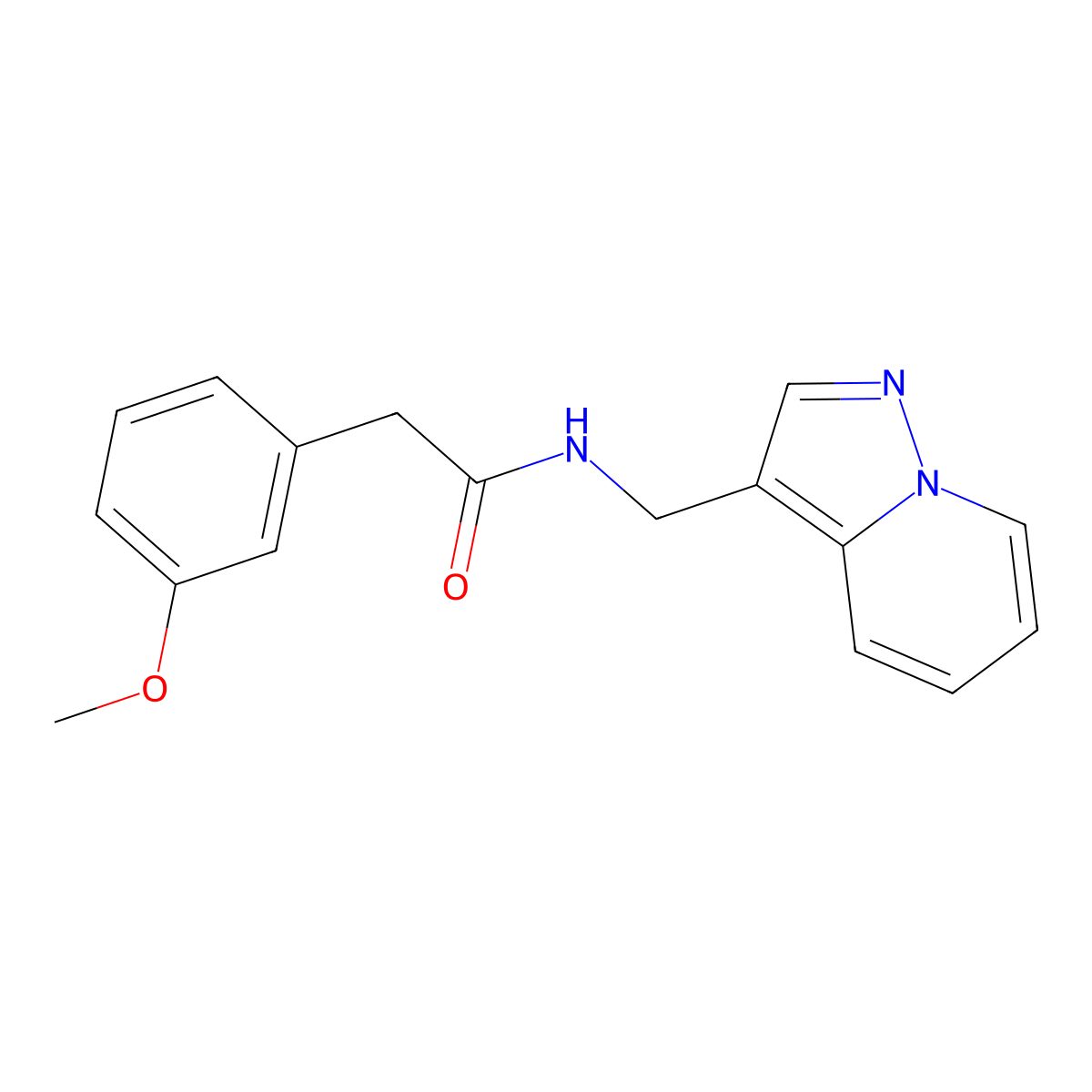 2-(3-methoxyphenyl)-N-(pyrazolo[1,5-a]pyridin-3-ylmethyl)acetamide molecular structure, CAS 1360391-45-2