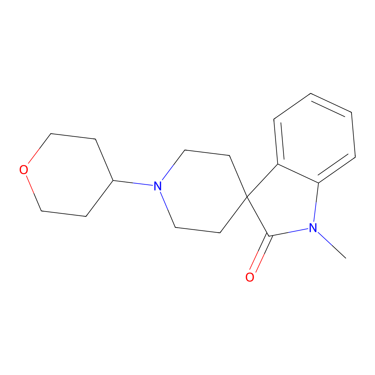 1-Methyl-1'-(tetrahydro-2H-pyran-4-yl)spiro[indoline-3,4'-piperidin]-2-one molecular structure, CAS 1360419-96-0