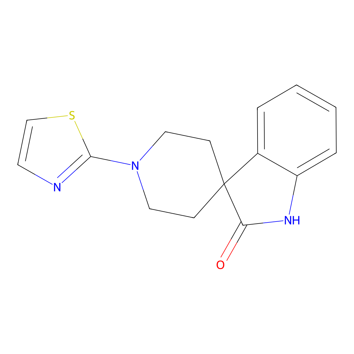 1'-(Thiazol-2-yl)spiro[indoline-3,4'-piperidin]-2-one molecular structure, CAS 1360421-91-5