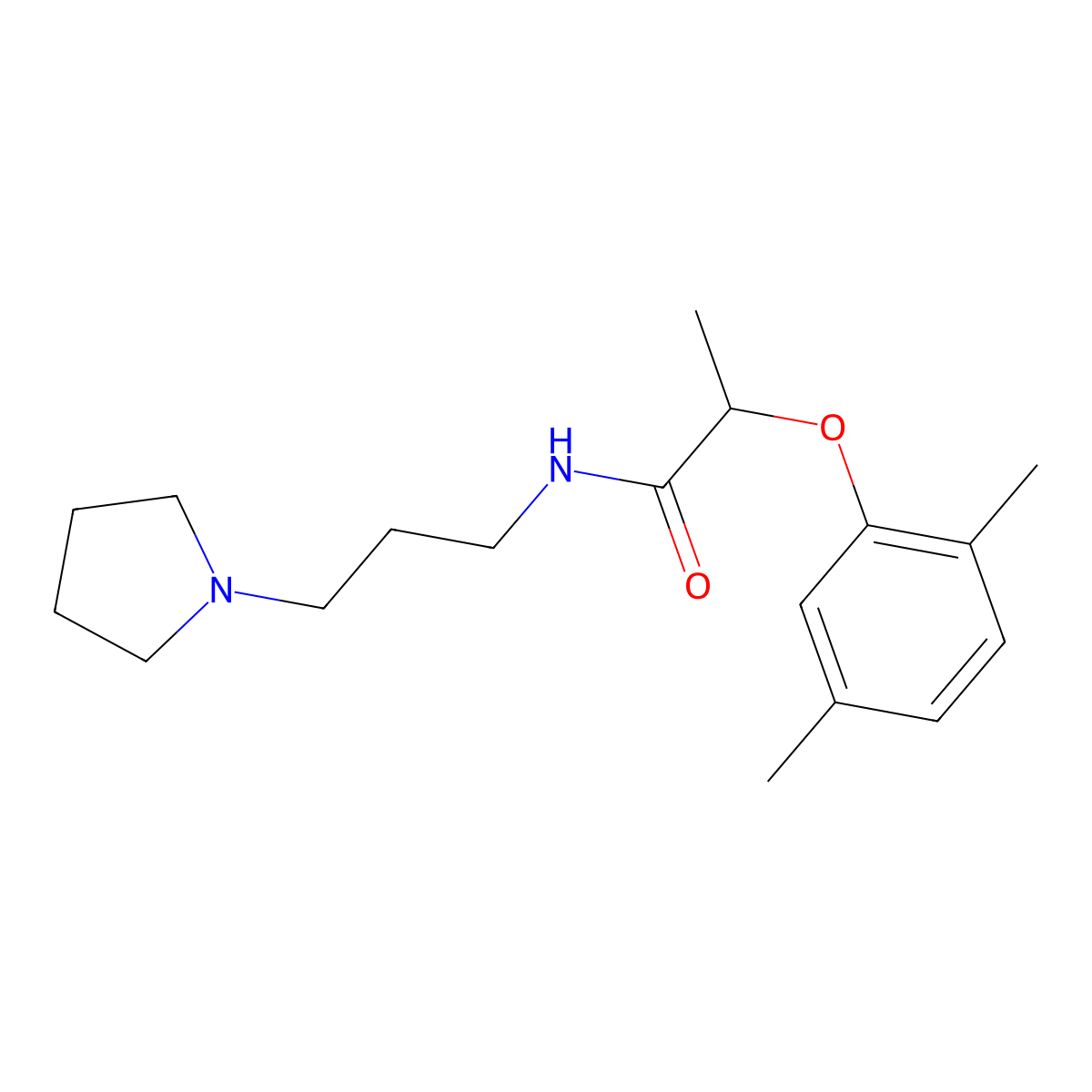 2-(2,5-dimethylphenoxy)-N-[3-(pyrrolidin-1-yl)propyl]propanamide molecular structure, CAS 1360426-01-2