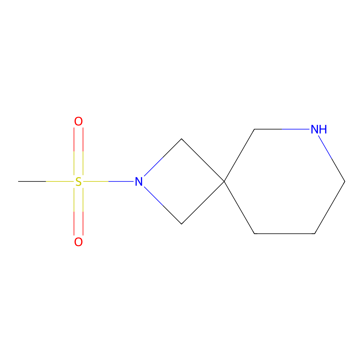 2-Methanesulfonyl-2,6-diazaspiro[3.5]nonane molecular structure, CAS 1360427-18-4