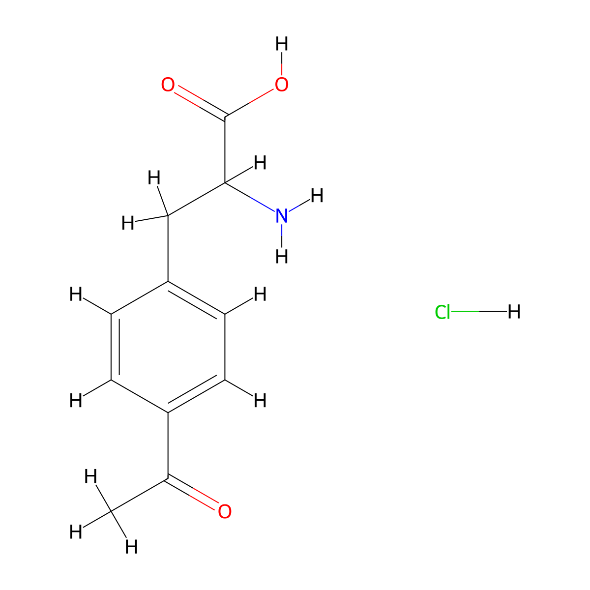 3-(4-Acetylphenyl)-2-aminopropanoic acid hydrochloride molecular structure, CAS 1360436-95-8
