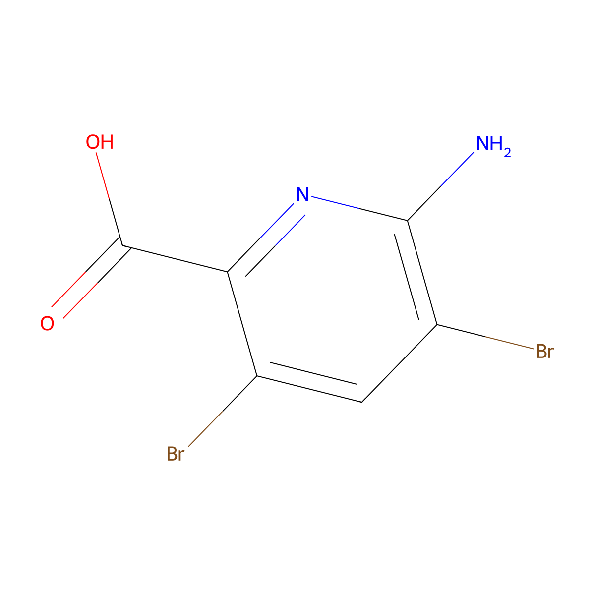 6-Amino-3,5-dibromopicolinic acid molecular structure, CAS 1360437-38-2