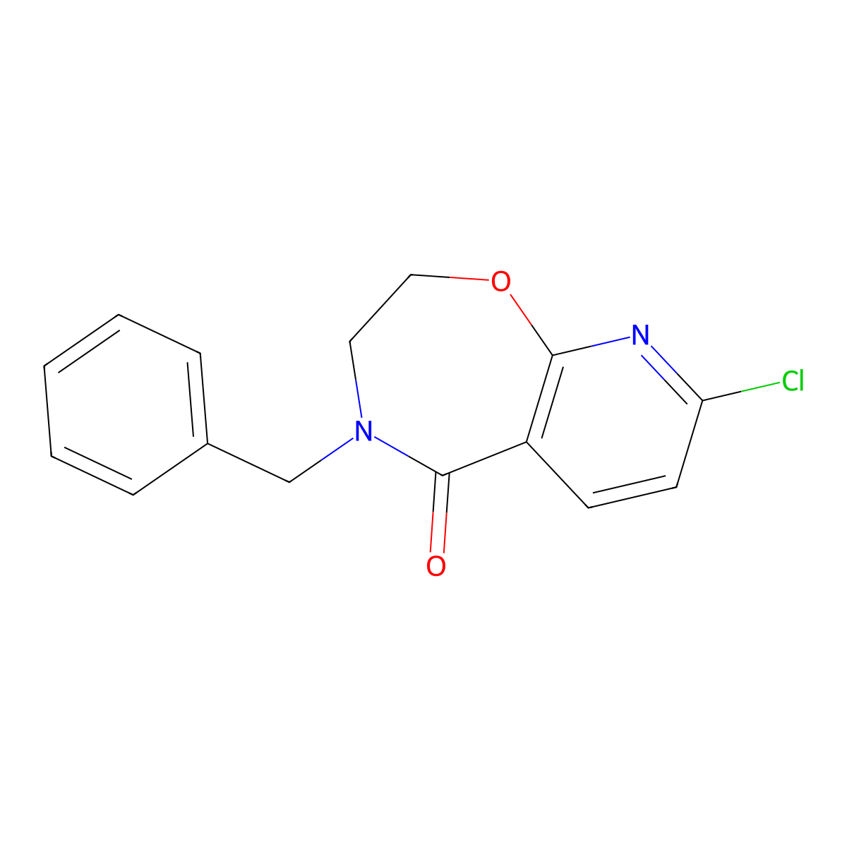 4-Benzyl-8-chloro-3,4-dihydropyrido[3,2-f][1,4]oxazepin-5(2H)-one molecular structure, CAS 1360437-75-7