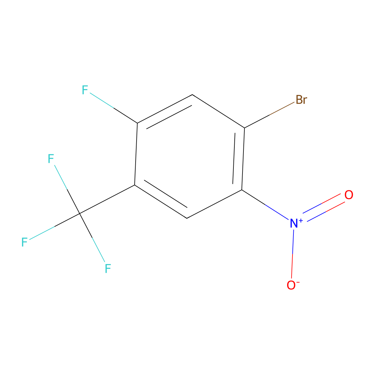 1-Bromo-5-fluoro-2-nitro-4-(trifluoromethyl)benzene molecular structure, CAS 1360438-01-2