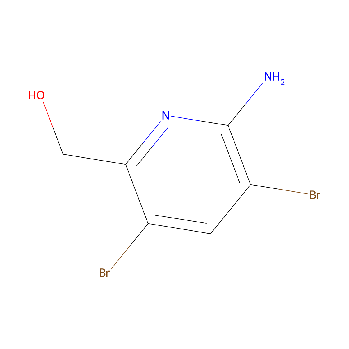 (6-Amino-3,5-dibromopyridin-2-yl)methanol molecular structure, CAS 1360438-19-2