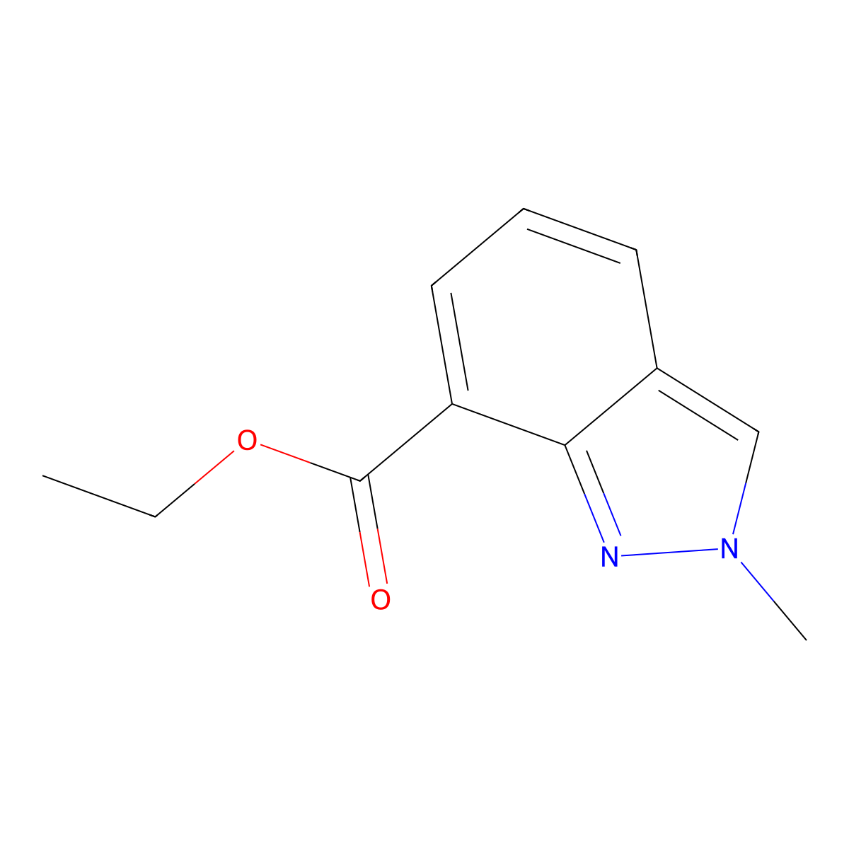 Ethyl 2-methyl-2H-indazole-7-carboxylate molecular structure, CAS 1360438-37-4