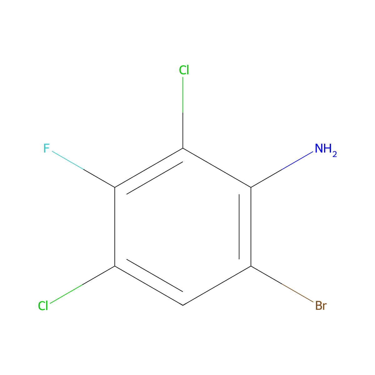 6-Bromo-2,4-dichloro-3-fluoroaniline molecular structure, CAS 1360438-57-8