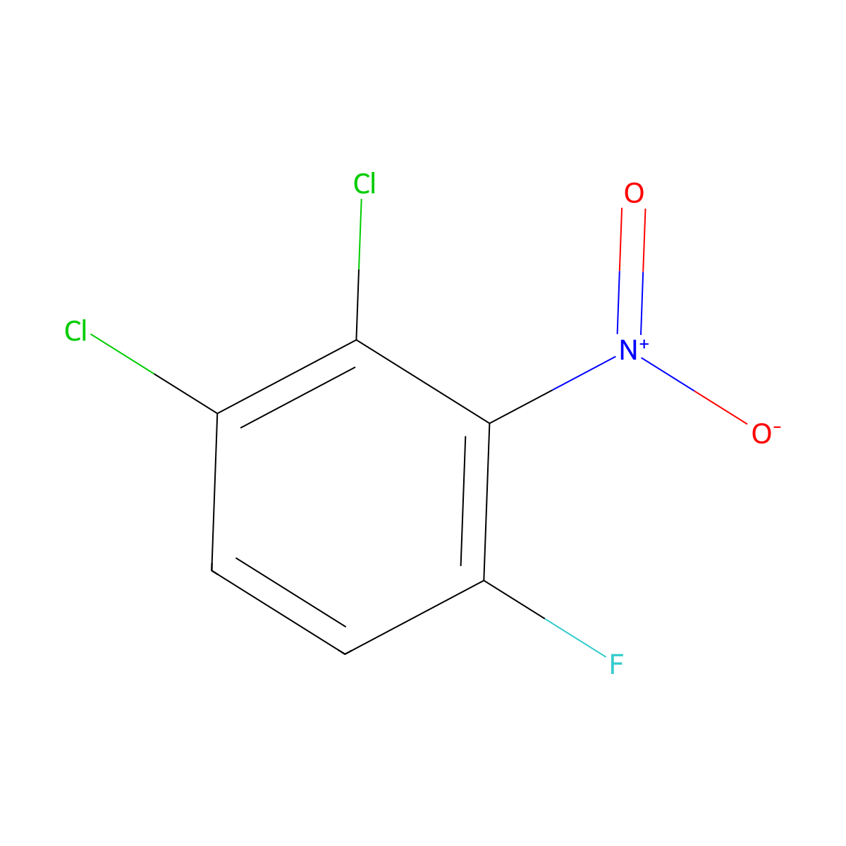 1,2-Dichloro-4-fluoro-3-nitrobenzene molecular structure, CAS 1360438-72-7