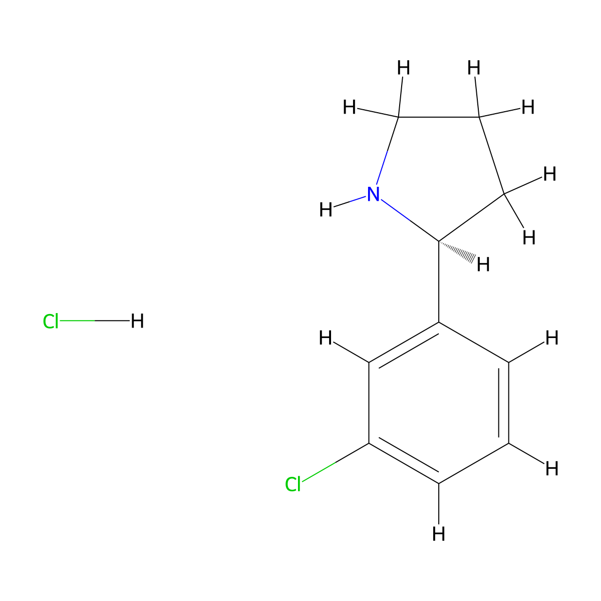 (s)-2-(3-Chlorophenyl)pyrrolidine hydrochloride molecular structure, CAS 1360440-58-9