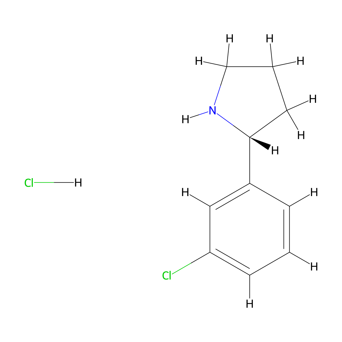 (R)-2-(3-Chlorophenyl)pyrrolidine Hydrochloride molecular structure, CAS 1360442-43-8