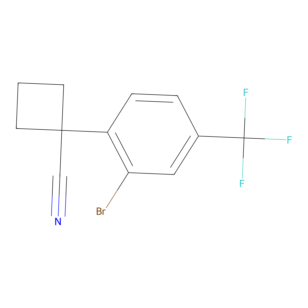 1-(2-Bromo-4-(trifluoromethyl)phenyl)cyclobutanecarbonitrile molecular structure, CAS 1360451-37-1