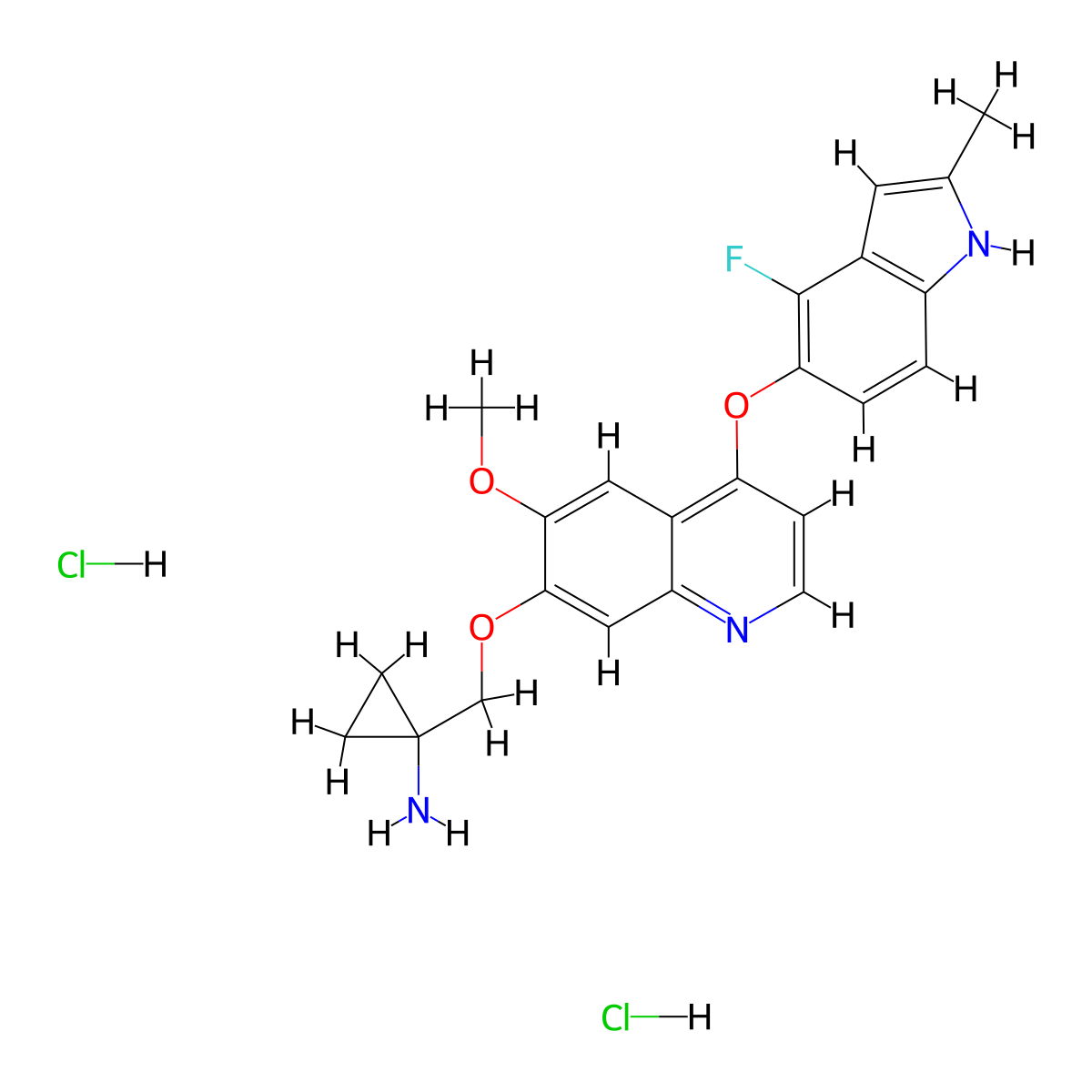Anlotinib dihydrochloride molecular structure, CAS 1360460-82-7