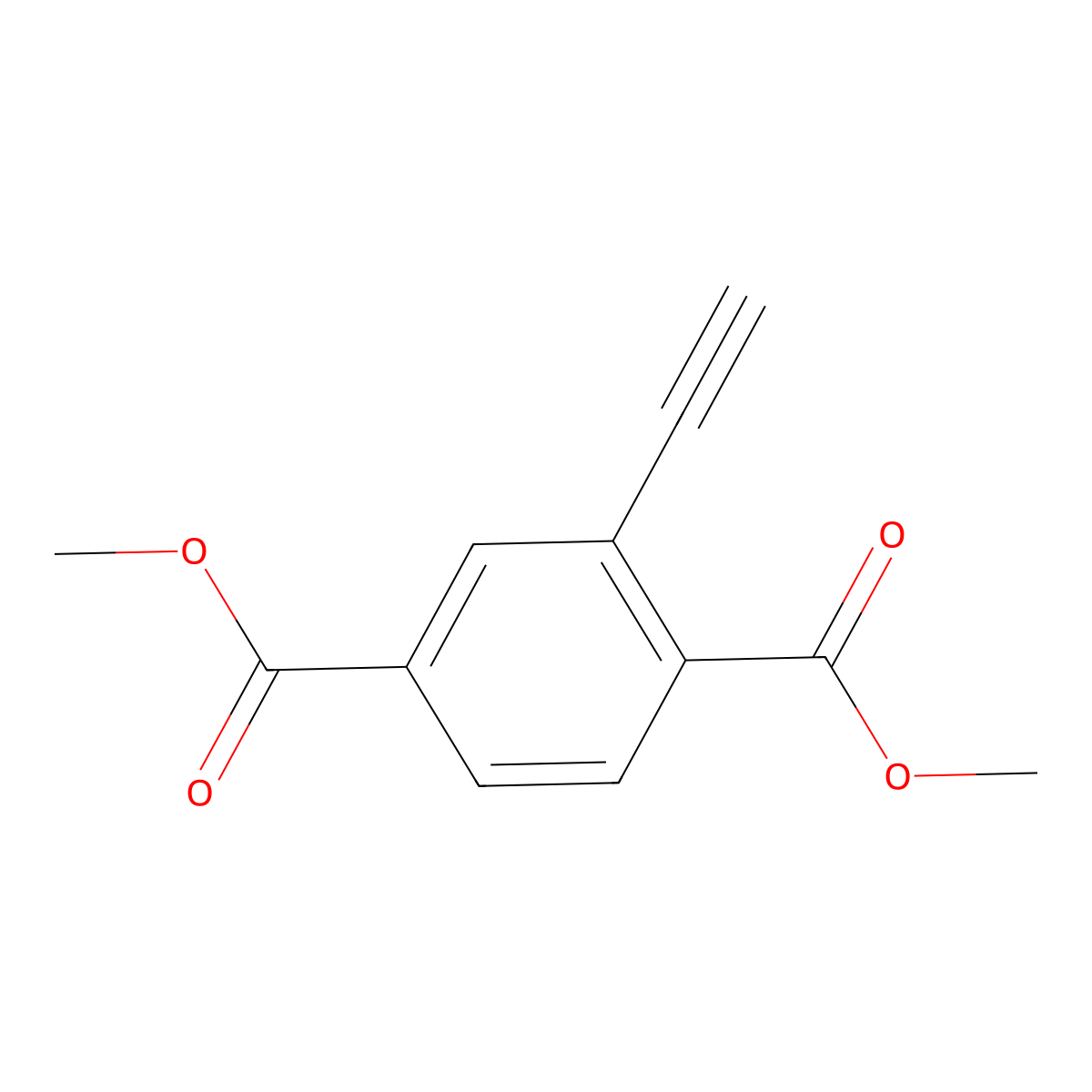 Dimethyl 2-ethynylterephthalate molecular structure, CAS 1360461-76-2