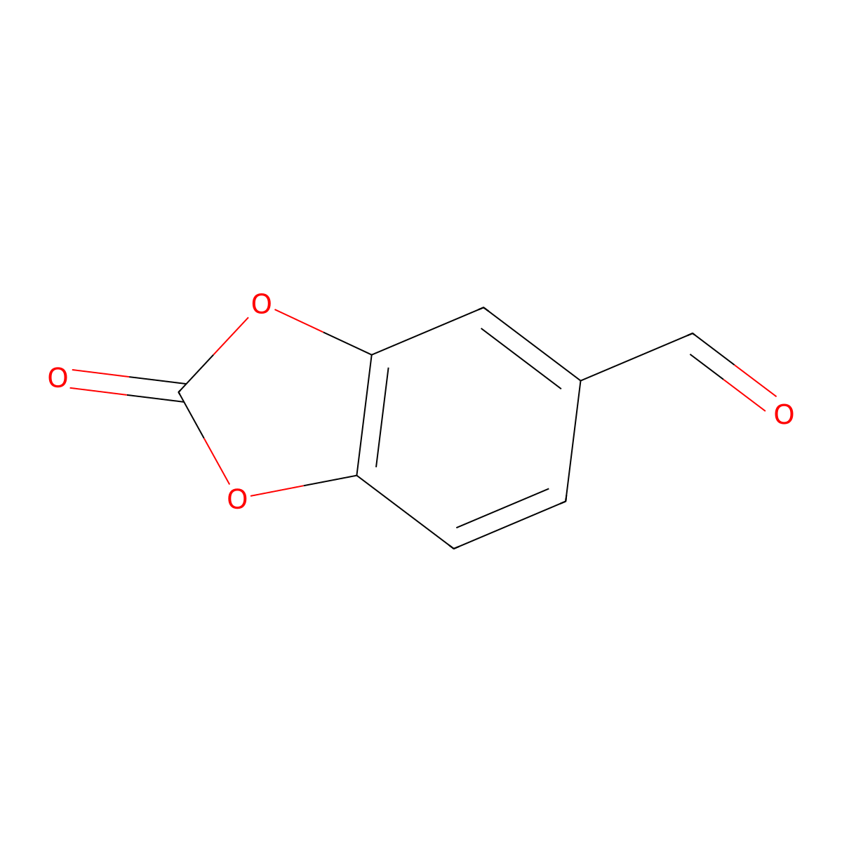 2-Oxobenzo[d][1,3]dioxole-5-carbaldehyde molecular structure, CAS 13605-46-4