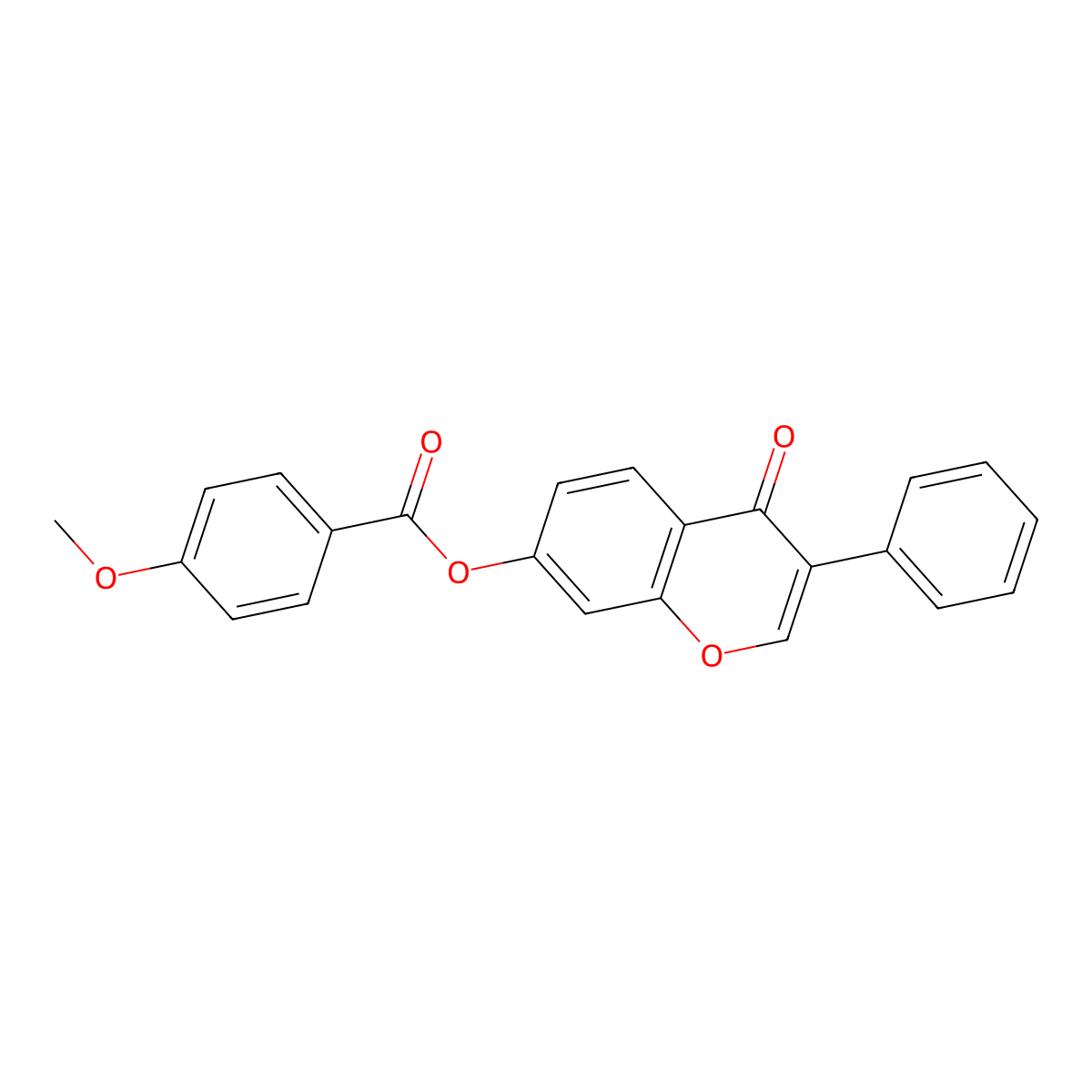 4-oxo-3-phenyl-4H-chromen-7-yl 4-methoxybenzoate molecular structure, CAS 136053-88-8