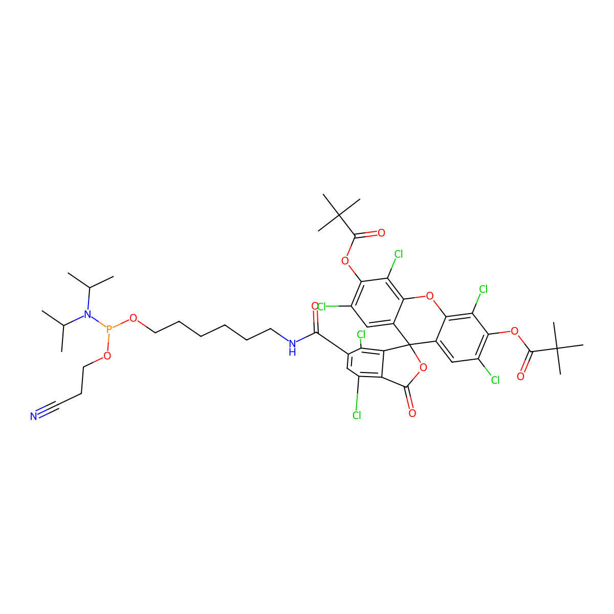 HEX phosphoramidite, 6-isomer molecular structure, CAS 1360547-55-2