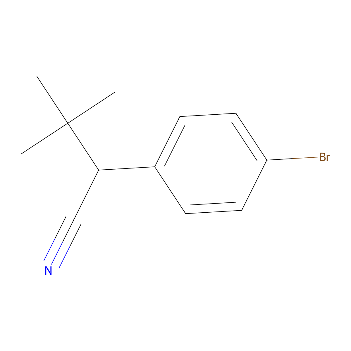 2-(4-Bromophenyl)-3,3-dimethylbutanenitrile molecular structure, CAS 1360551-92-3